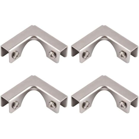 Connecteur en acier laminé à froid 4 x 2 voies pour la fixation ou la fabrication d'une vitrine en verre de protection contre le vent pour aquarium de 6 à 10 mm d'épaisseur (1/5)