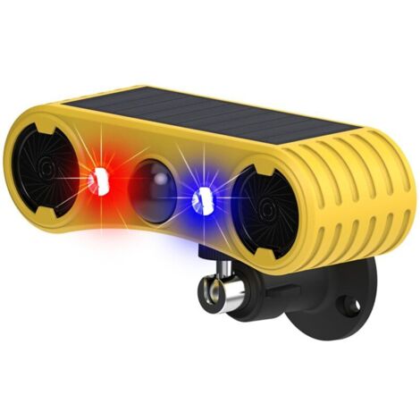 Alarme de détecteur de Mouvement Solaire extérieur - Alarme sonore de Coup de feu d'aboiement de Chien, 2 129 DB de Puissance, 4 Modes, lumière Rouge et Bleue (1 Pack) (1/5)