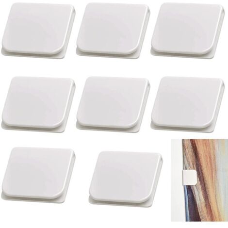 Lot de 8 clips de rideau de douche autocollants - Anti-éclaboussures - Coupe-vent - Sans perçage - Stop Protect - Accessoire de salle de bain pour la douche (1/5)