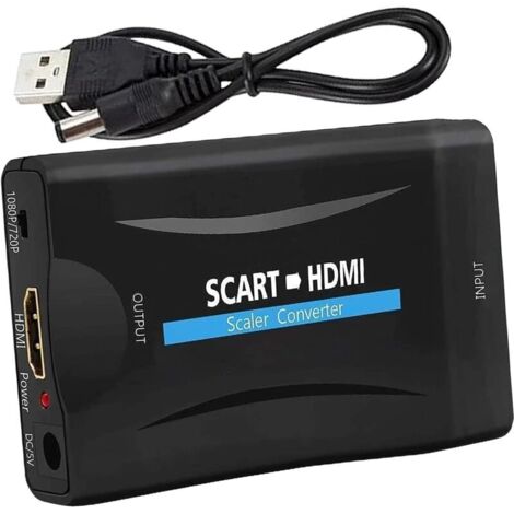 Scart vers Hdmi Convertisseur Péritel vers HDMI Adaptateur Péritel vers HDMI Scart to Hdmi Audio Vidéo Support HD 720p/1080p pour Proiettore Monitor HDTV STB VHS Xbox PS3 Sky Blu-ray Dvd Wii TV VCR (1/5)