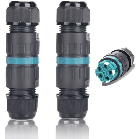2-Pack 5 broches M25 connecteurs de câbles étanches IP68 Ø5mm-Ø14mm TÜV Manchon de raccordement électrique extérieur-5 broches pour jardin et câble souterrain (1/5)