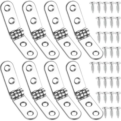 8 Pcs Charnières Pliantes à 180 Degrés, Charnières Rabattables, Charnière de Porte Autonome pour Machine à Coudre, Table Pliante, Meubles de Cuisines, Armoires, Portes (1/5)