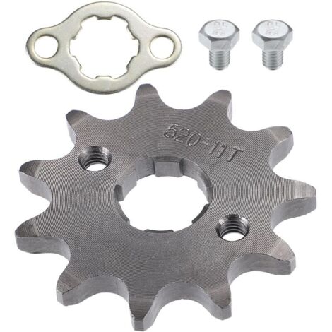 jeu de pignons avant de moteur moto style 520, 11 dents, diamètre intérieur 20 mm, compatibles avec les motos 50cc, 70cc, 110cc et 125cc, ainsi que les mini-motos et quads.