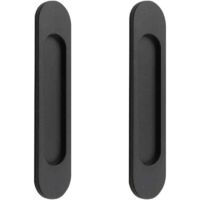 2 pezzi maniglie ovali per porte scorrevoli autoadesive in lega di alluminio nero opaco senza foratura per porte scorrevoli, finestre di armadietti 148 cm