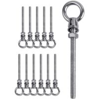 12 PCs Boulon à œil , Boulon à œil M8 x 80mm , Anneau de levage M8, Boulon à œil en acier inoxydable 304 , Crochet à visser Boulon à œil M8