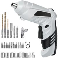 Perceuse Visseuse Sans Fil , Visseuse Devisseuse Excentrique , Visseuse Devisseuse 1300mAh 3.6V + 26 Accessoires , 2 Sens Rotation + Lampe LED , Câble Charge USB , Idéal pour Artisans