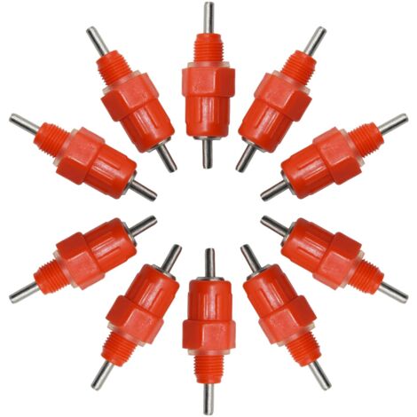 Automatique Tétine Abreuvoir,Abreuvoirs Automatiques Kit,Abreuvoir Volaille en Plastique,Volaille Automatique Abreuvoir,Abreuvoir de Volaille,Eau Mamelons Abreuvoirs,pour Poulet Canard Volaille,10Pc (1/5)