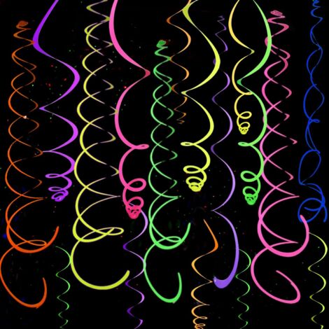 20 Pack Neon Garland for New Year, Birthday Streamers, Black Light Party Garland, Carnival Decoration, Streamer, New Year Decoration (1/5)