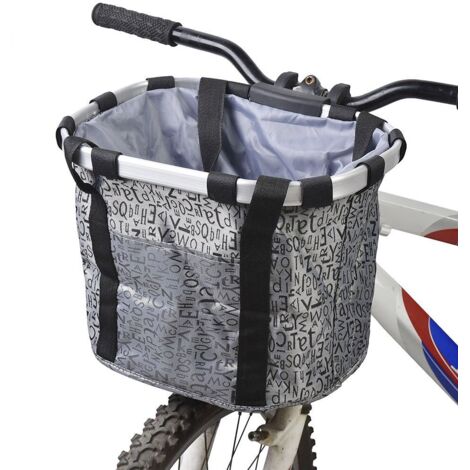 Panier pour avant de vélo amovible en toile, panier de transport pour animal domestique, cadre en alliage d'aluminium (1/5)