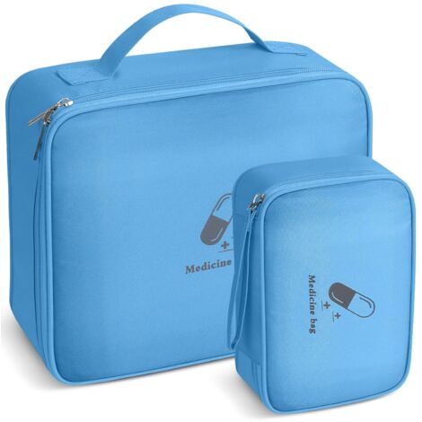 Trousse de Secours Vide, 2 Pièces Étanche Sac de Médecine Portable, Trousse de Médecine Sac d'urgence de Grande Capacité, Sac de Rangement de Médicaments pour Maison, Bureau, Voyages (1/5)