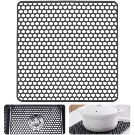 Tapis Évier Cuisine 30,5 x 30,5 cm, Tapis Fond Évier Silicone, Tapis de Protection d'Évier Carré, Protection Fond Évier Antidérapant, Tapis d'Évier Souple, pour Séchage Vaisselle Ustensiles (1/5)