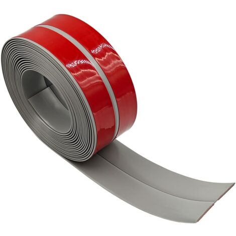 Plinthe Souple autocollante,Moulure de finition,3m 20x20 mm,Ruban d'étanchéité PVC, Flexible Etanche Décoratif pour Baignoire, Salle de Bain, Cuisine, Anti-moisissure,Calfeutrage,Gris (1/5)