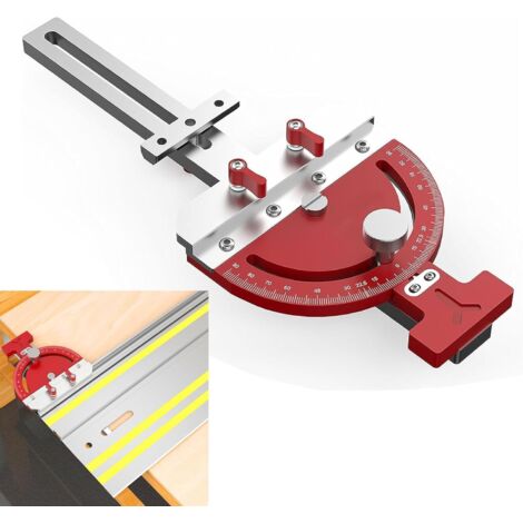Guide à Onglet pour Scie à Table, Accessoires de Rail de Guidage en Acier Inoxydable -65° à 65° Dispositif Auxiliaire de Guidage à Angle Droit Multi-Angle pour Festool Rail (1/5)