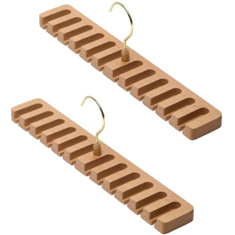 Lot de 2 porte-cravates - Porte-ceinture - Pour armoire en bois - Support mural - Porte-ceinture - Organisateur pour armoire pour organiser et ranger l'armoire (YS, 12GE) (1/5)