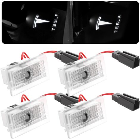 Lot de 4 projecteurs LED de porte de voiture avec lumière de bienvenue et éclairage d'entrée pour Tesla Model 3, Model Y, Model S et Model X - Accessoires Tesla (1/5)