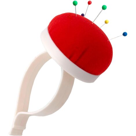 Pelote à Épingles pour le Poignet [Couleur Rouge] Bracelet pour bras en Plastique Rembourré Coton - Coussin pour Épingle Portable pour la Couture Artisanat Bricolage (1/5)