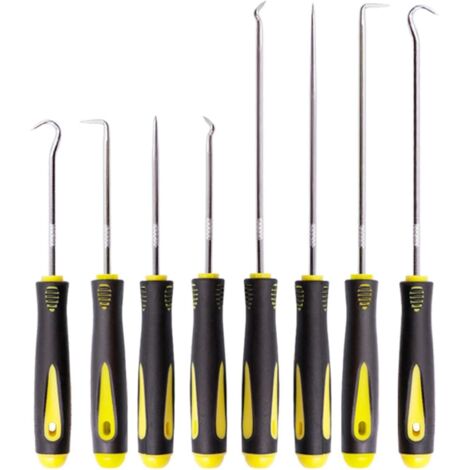 8 Pcs Jeu de Crochets et Tournevis Mécanique de Précision, Jeu de Crochets et Tournevis Mécanique, Outil à dégarnir l’Habillage de Porte Extracteur Joint Injecteur, Crochets Longue Portée (1/5)