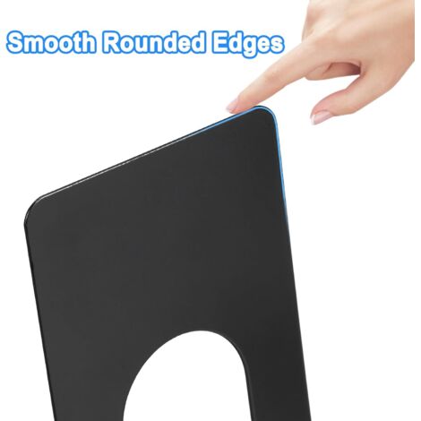 Metal Bookend, 6 Pairs/12 Pcs Black Bookend for Shelf, 65 x 95 x 125 mm ...