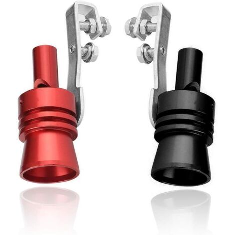 2 Pièces Sifflet D'échappement Pour Voiture, Sifflet Turbo Pour Tuyau D'échappement De Voiture En Alliage D'aluminium, Silencieux D'échappement Turbo Pour Tous Les Modèles Véhicules(Noir)