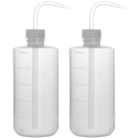 2 Paquet 500 ml Flacons de Lavage en Plastique à Squeeze avec LDPE Ouverture Etroite, Bouteille D'arrosage à Presser Squeeze Wash Bottle, 500 ml