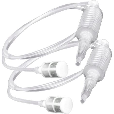 Lot de 2 tubes de filtre pour siphon de brassage manuel pour fabrication de vin, pompe à vin, bière, outil de brassage, taille environ 2 m (1/5)
