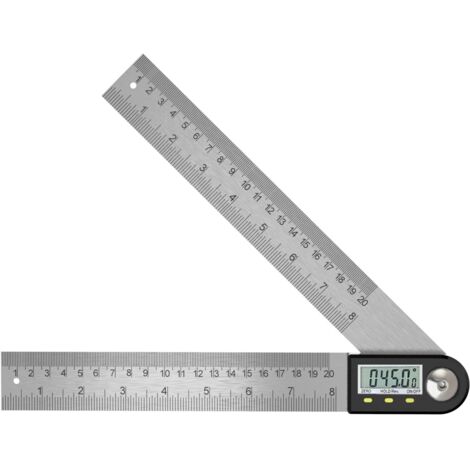 Numérique Angle Finder 0-360 ° Numérique Inclinomètre En Acier Inoxydable Rapporteur D'angle Règle avec LCD Affichage pour Travail Du Bois Construction Réparation (1/5)
