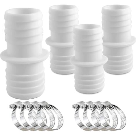 4 Pcs Raccord Tuyau Piscine 38mm, Adaptateurs de Tuyau 38 a 38, Adaptateur Tuyau Arrosage, 8 Pcs serrage universels en acier Inoxydable, Adaptateurs de Tuyau - Double embout de Tuyau (1/5)