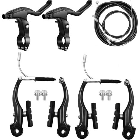Kit de frein de vélo, kit de frein pour la plupart des vélos, VTT, frein hybride universel avant et arrière, kit de leviers de câble d'étrier de frein, clé à vis multi-outils (1/5)
