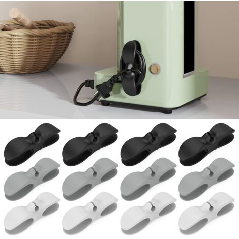 Câble Organisateur pour Appareils de Cuisine, 12 Pcs Organiseur de Cordon pour Appareils Électroménagers Auto-Adhésif Gomme Support de Cordon pour Petits Appareils Accessoires Cuisine Câble