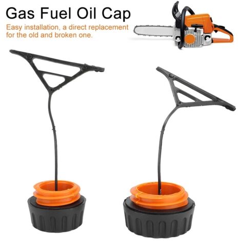 Lot de 2 Bouchon de réservoir de gaz Bouchon d'huile Pièces de Rechange pour Stihl 020 021 023 024 025 026 028 034 038 Tronçonneuse pour couvercle de mazout (1/5)