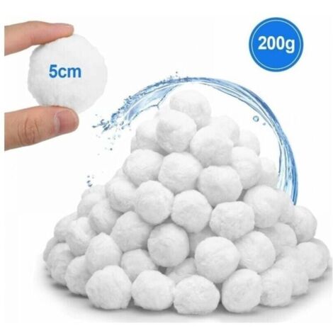 Balles filtrantes réutilisables pour piscine – 200g équivalent à 20kg de sable – 100% polyester – Filtration efficace et rapide