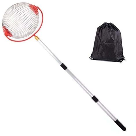Rouleau ramasse noix et châtaignes – Manche télescopique 48-105 cm – Panier flexible 23 cm – Outil de récolte ergonomique