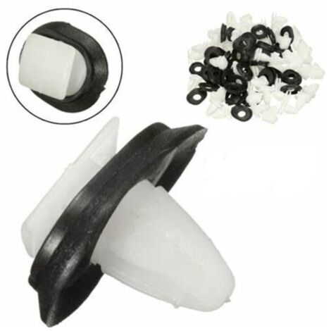 Lot de 100 clips de garniture pour Fiat Ducato – Fixation panneau joint – Plastique blanc et noir – Montage facile - 100pcs