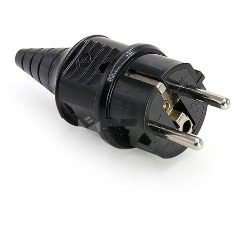 Prise électrique mâle 250V 16A – Protection IP44 – Pour câbles 6-16mm – Matériau ignifuge – Lot de 2 pièces (1/5)