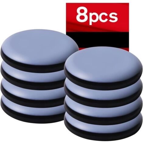 Lot de 8 patins en téflon auto-adhésifs 50 mm – Réduction des bruits – Protection des sols – Pour meubles lourds comme canapé et lit (1/5)