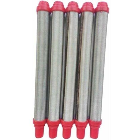 Lot de 5 filtres en maille pour pistolet à peinture Wagner Airless en acier inoxydable 304. rouge.10310.5mm (1/4)