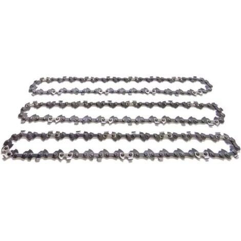 Lot de 3 chaînes de tronçonneuse 45 cm 3/8' – 62 maillons entraîneurs – Épaisseur 1.3 mm – Pour bois dur et teck