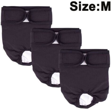 Lot de 3 couches lavables pour chien – Taille S/M/L – Très absorbantes et imperméables – Avec Velcro ajustable