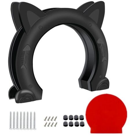 Porte intérieure pour chat jusqu'à 10 kg – Matériau ABS résistant – Installation fixe avec vis – Trou traversant 6.89' x 1.38' (1/5)