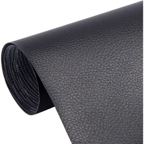 Pack de 5 patches en cuir auto-adhésifs 20 x 30 cm – Noir pour réparation de sièges auto. canapés. vestes – Cuir PU durable