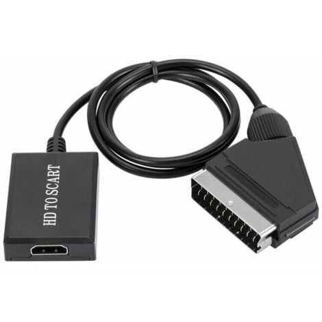 Convertisseur HDMI vers péritel 1080p – Adaptateur audio vidéo SCART – Compatible NTSC/PAL – Plug and play – Technologie de mise à l'échelle (1/5)