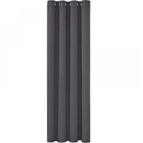 Rideau occultant thermique 150x200 cm – Isolant contre le froid – Design moderne à œillets – Gris foncé – 1 pièce