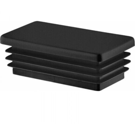 Lot de 6 bouchons pour tube rectangulaire 60x30 mm – Polyéthylène noir – Protection des extrémités – Montage facile sans colle (1/3)