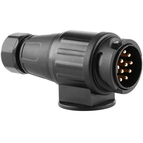 12V 13 broches prise de remorque électrique plastique 13 ples connecteur de cblage adaptateur noir