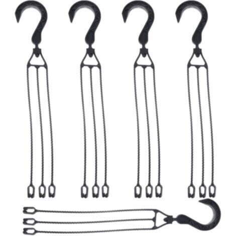 5 paquets Chaîne de suspension en plastique pour Pots de fleurs. crochet de panier suspendu rotatif à 360 °. support de Pot de fleur (noir)