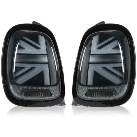 Feux arrière LED JCW Union Jack – Lentille fumée avec clignotants séquentiels – Étanchéité IP67 – Compatible F55 F56 F57 2014-2020 (1/5)