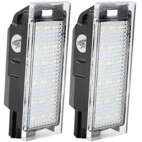 Lampe de licence. 2 pièces lampe de plaque d'immatriculation LED de voiture adaptée pour/Twingo/Clio/Megane/Lagane （18pcs perles lumineuses LED）
