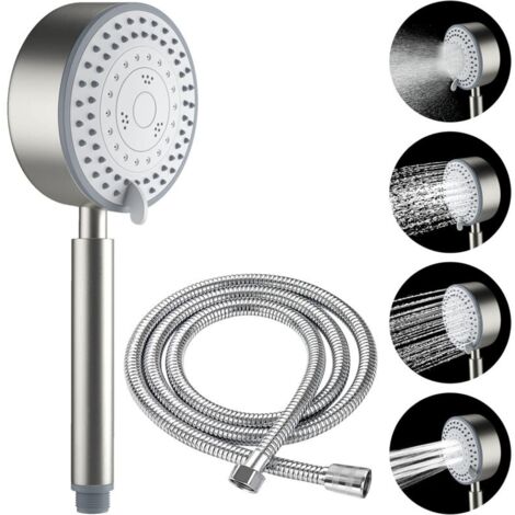 Pommeau de Douche. Acier Inoxydable Anti Calcaire Economiseur D'eau Haute Pression Douchette. Tuyau 2M. Flexible de douche Installation et Nettoyage Faciles. Aalle de Bain/WC (1/5)