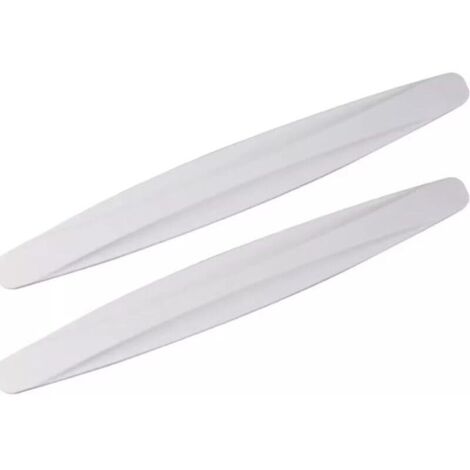 Lot de 2 protections de pare-chocs avant et arrière flexibles. anti-rayures. universelles. autocollantes. pour voiture (blanc) (1/5)