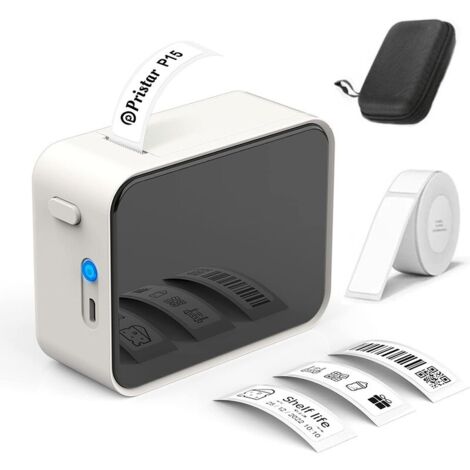 Imprimante d'étiquettes Bluetooth thermique compacte – Impression codes-barres et QR – Résistante à l'eau et à l'huile – Autonomie 4h (1/5)